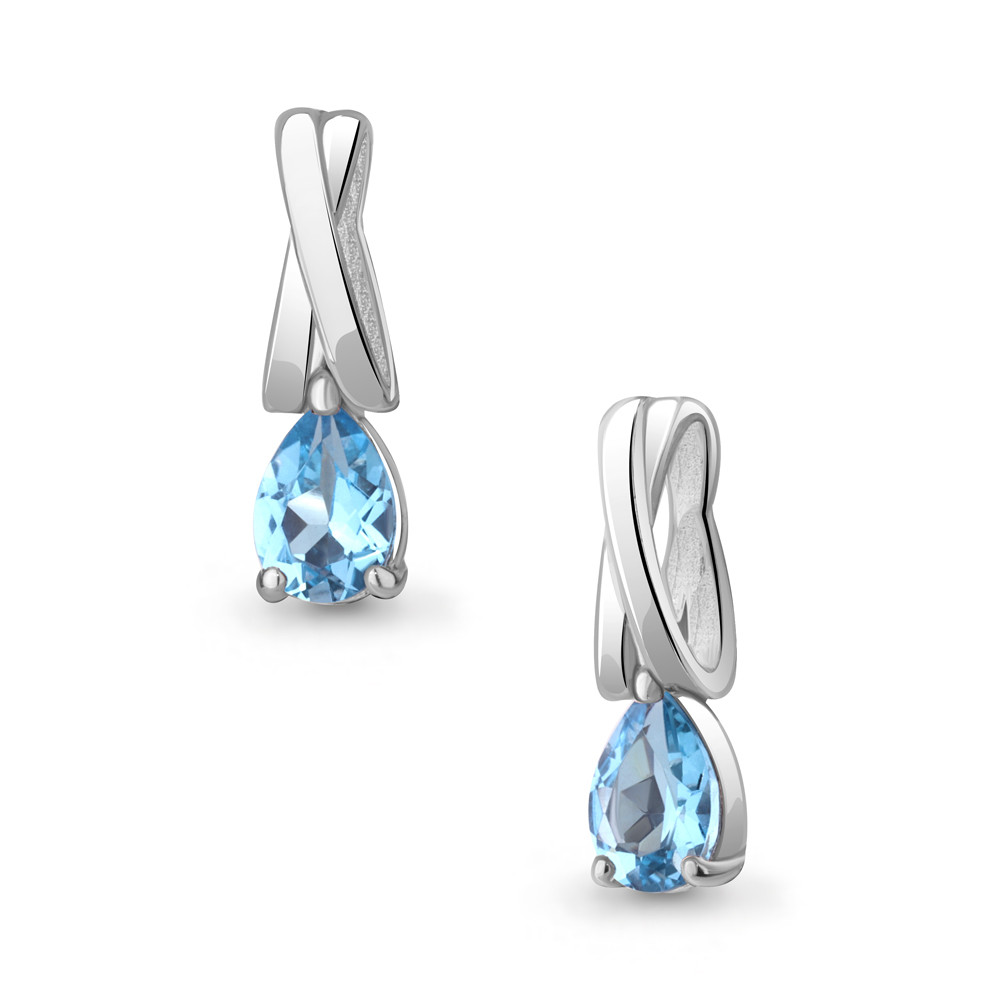 Серебряная подвеска Фианит Aquamarine 2533105.5 серебро с родием, фото 1