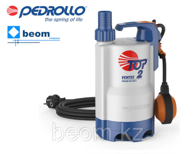 Дренажный насос Pedrollo TOP2 VORTEX | 370 Вт 220В | макс напор 7 м | Производительность 10 м3/ч | Ø 35мм