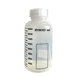 Банка для реактивов 2000 мл, с черной градуировкой, широкой горловиной, с крышкой, из полипропилена, LAMAPLAST