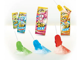 Johny Bee Леденец Пятка + кислый порошок Dip Feet  9 гр /48 шт-упак/