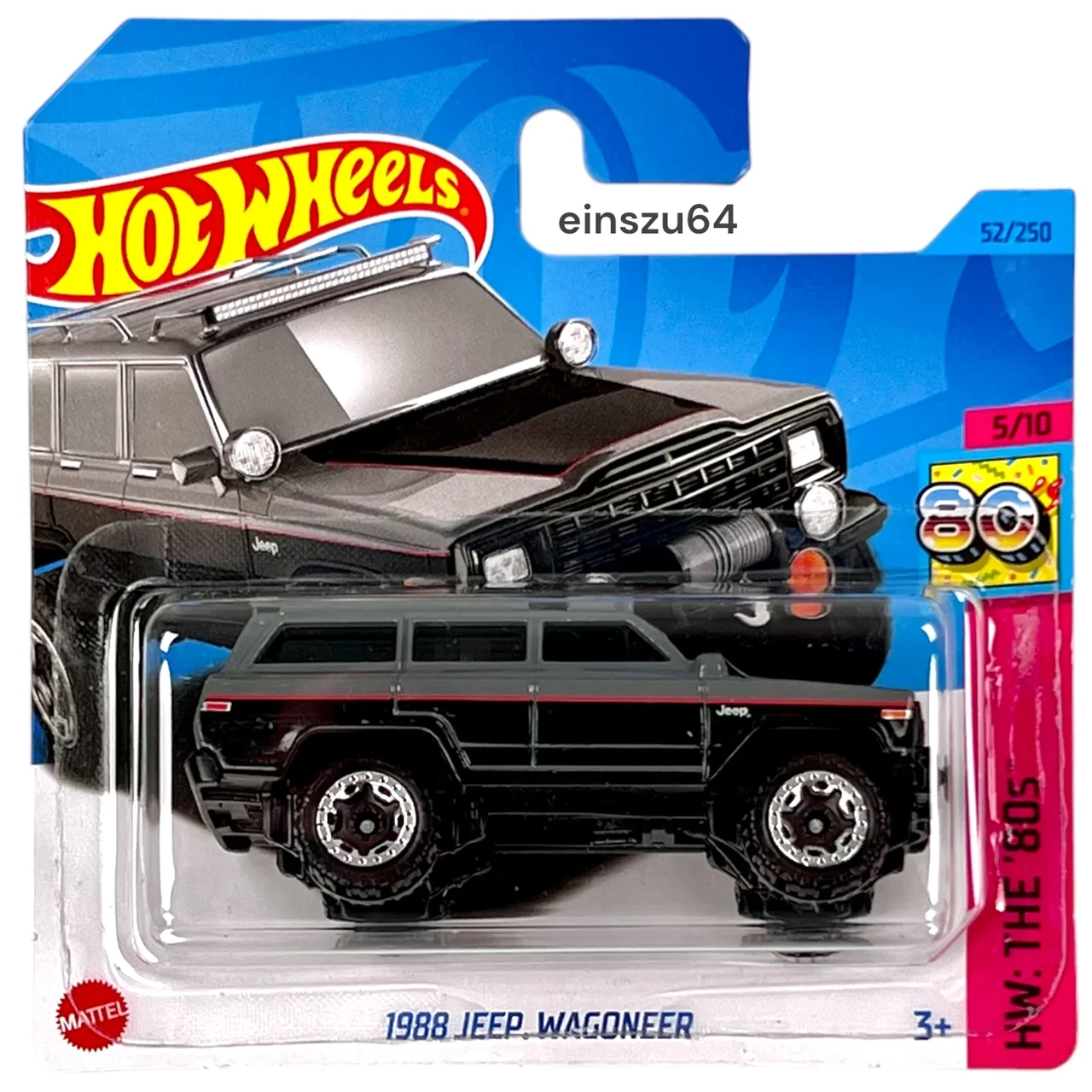 Hot Wheels Модель Jeep Wagoneer 1988, серый
