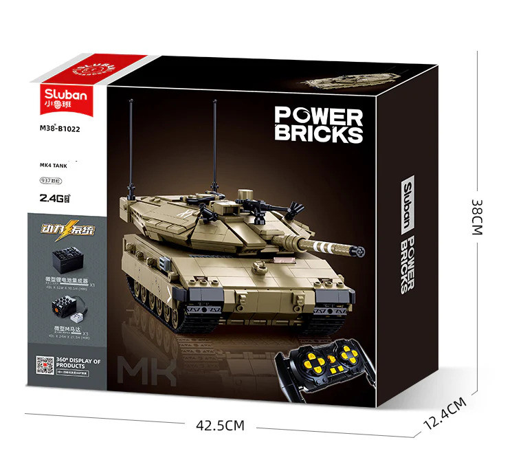 Sluban M38-B1022 Конструктор Танк, радиоуправление, 937 дет.