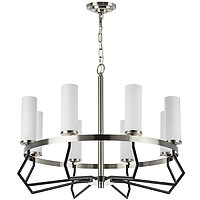 723085 (MD21056-8A ) Люстра FLUME 8х40W E14 ЧЕРНЫЙ МАТОВЫЙ/НИКЕЛЬ (в комплекте)