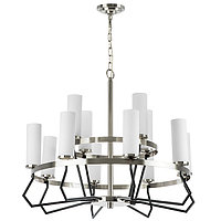 723125 (MD21056-12A ) Люстра FLUME 12х40W E14 ЧЕРНЫЙ МАТОВЫЙ/НИКЕЛЬ (в комплекте)