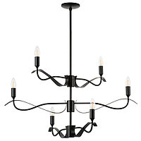 733267 (MD21041-6M) Люстра RAGNO 6х40W E14 ЧЕРНЫЙ МАТОВЫЙ (в комплекте)