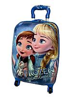 Детский чемодан на колёсах для девочек, с 4-х до 8 лет (высота 46 см, длина 30 см, ширина 21 см)