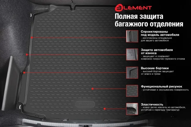 Оригинальный коврик в багажник Hyundai Santa Fe 2024+ (7мест), фото 1