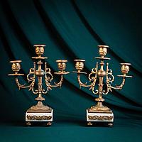 Пара бронзовых канделябров на 3 свечи