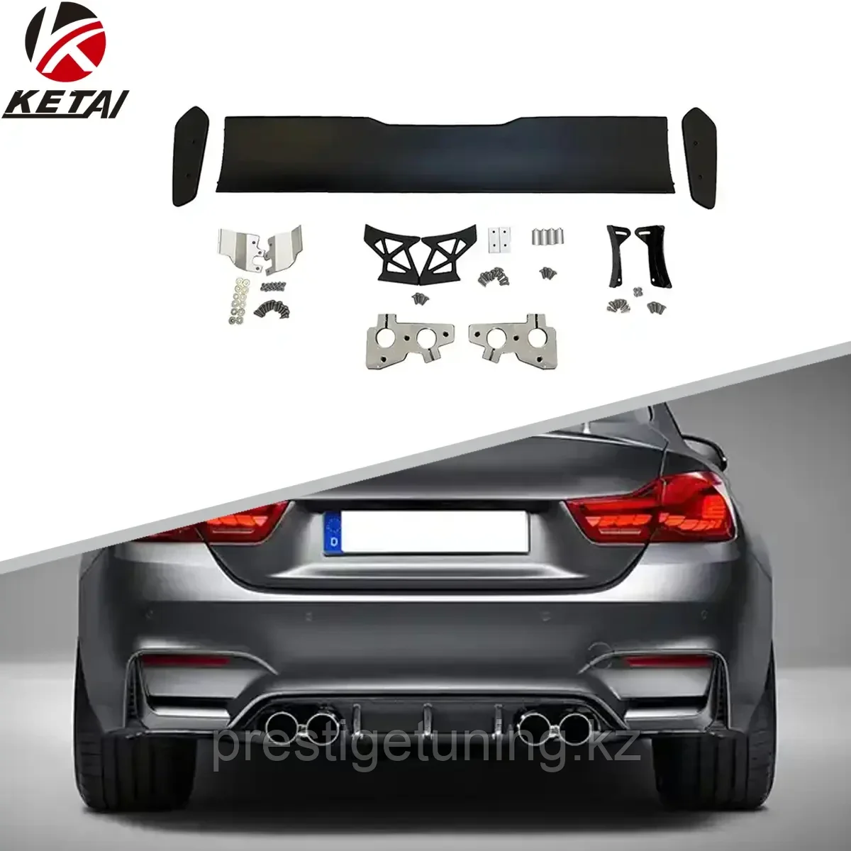 Спойлер на крышку багажника на BMW 4-серия (F80/82) 2013-20 дизайн GTS, фото 1