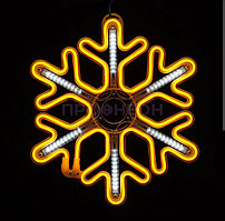 Новогодняя светодиодная фигура "Снежинка" теплый свет с бегущей полосой - 30х30 см флекс -неон