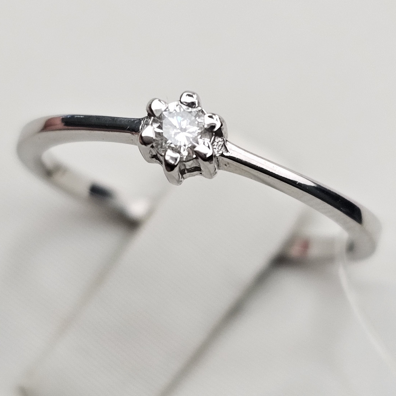Золотое  кольцо  17,5р с бриллиантами 0.10Ct  I1/H, VG-Cut, фото 1