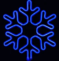 Новогодняя светодиодная фигура "Снежинка" синий - 60 х 60 см флекс -неон  двухсторонняя