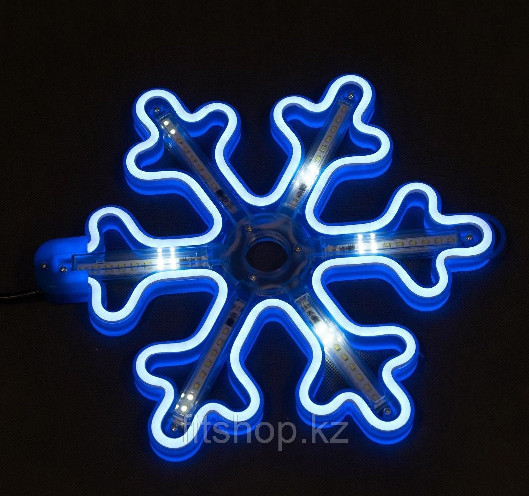 Новогодняя светодиодная фигура "Снежинка" - 40 х 40 см флекс-неон ,синий цвет
