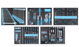 Набор инструментов в ложементах для инструментальной тележки 218 пр. T15218E (AutoMeister)