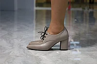 Женские ботильоны "PAOLETTI" натуральная кожа бежевого цвета