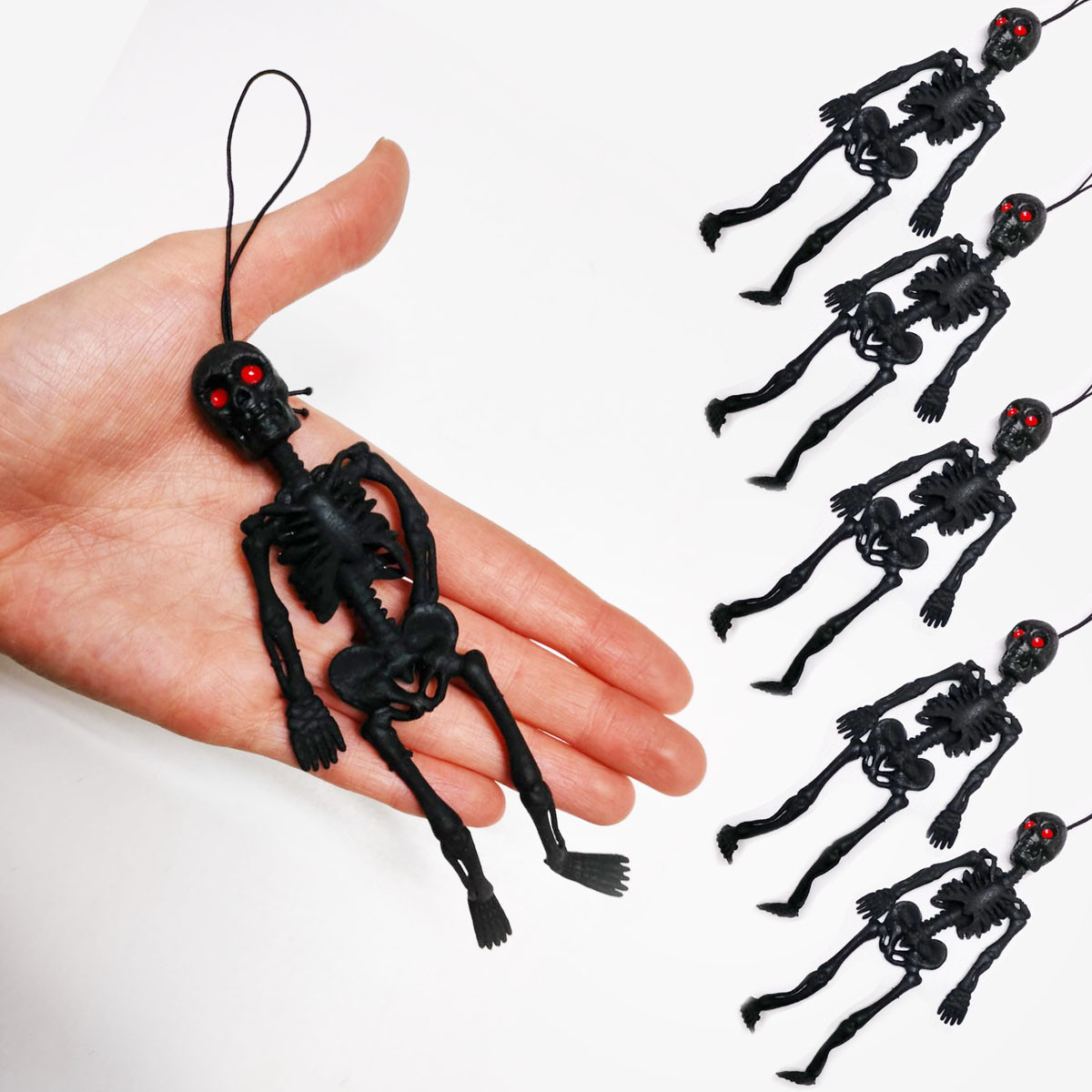 Набор гибких скелетов на Хэллоуин набор 5 шт черный