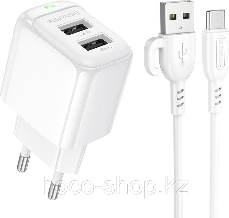 Зарядное устройство Borofone BAS41A Potential dual-port charger set (Type-C)(EU) white