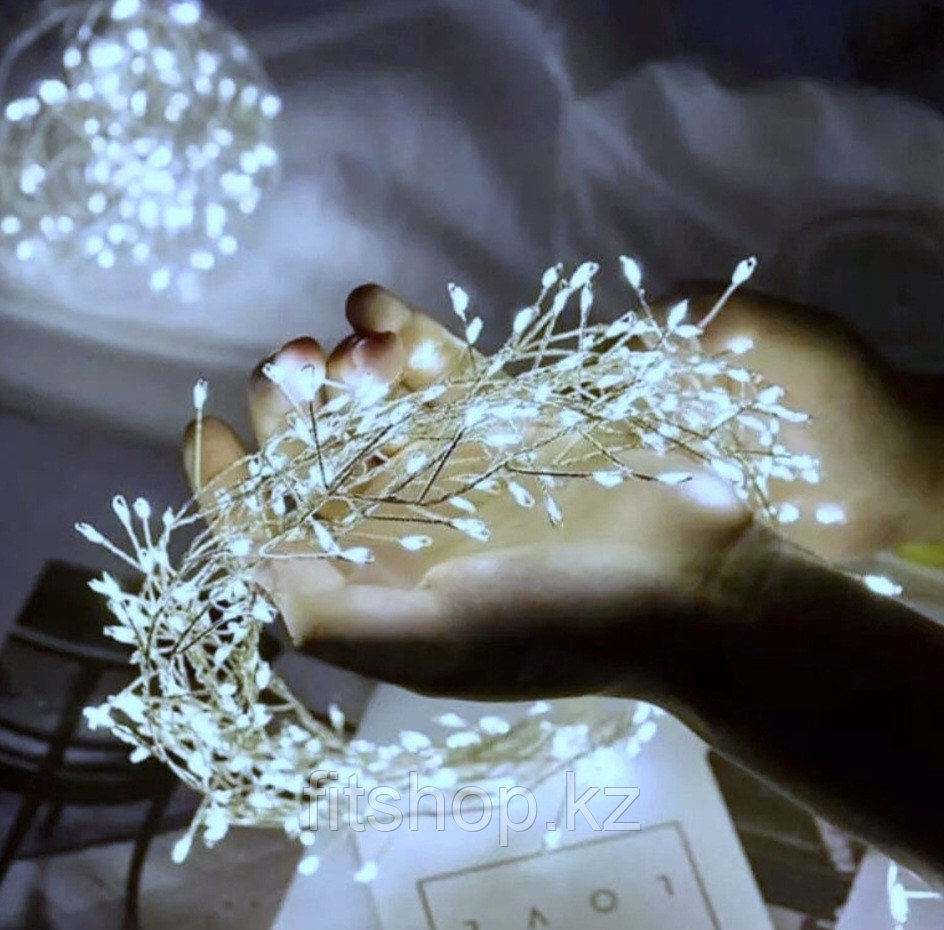 Гирлянда "Роса - Мишура" на тонкой проволке 20 м, хлодный свет, фото 1
