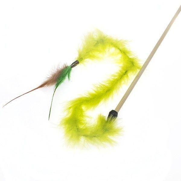 Игрушка для кошек дразнилка Змейка из перьев, фото 1