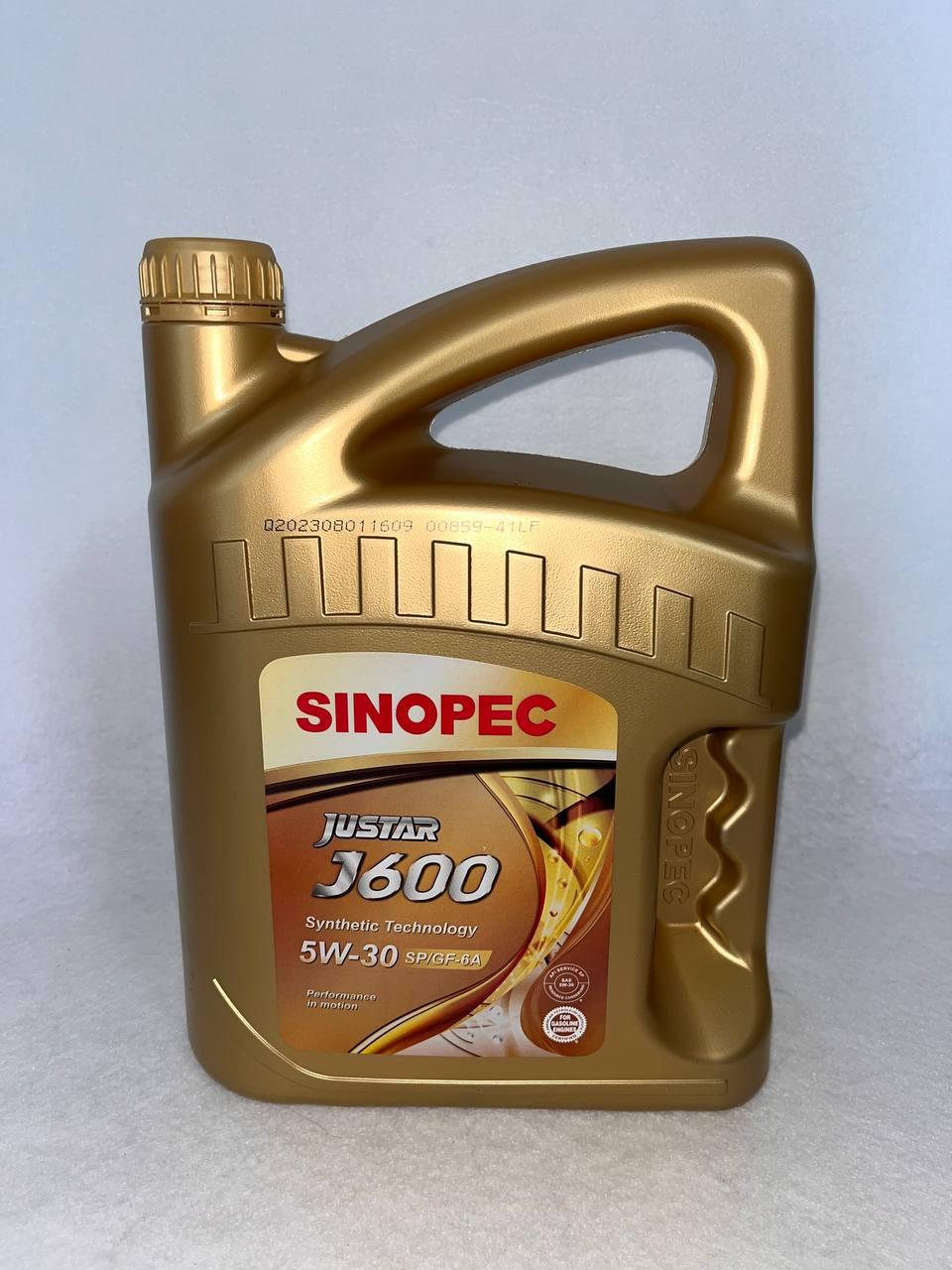 Синтетическое Sinopec Justar J600 5W-30 4 л