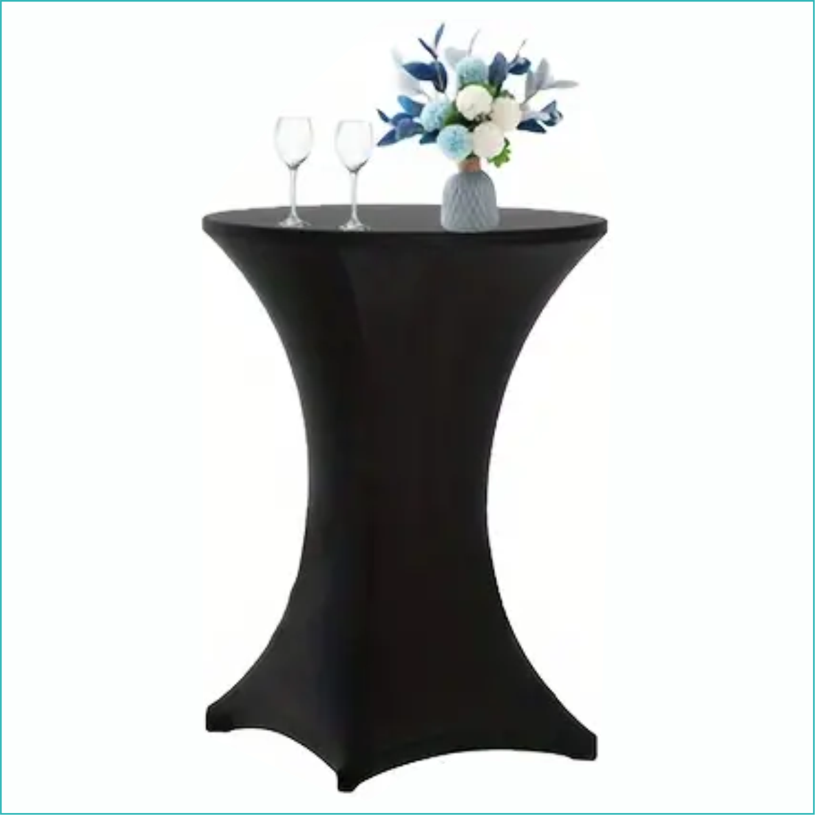 Текстильный чехол для барного стола (Полиэстер. Черный), фото 1