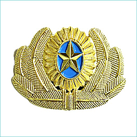 Кокарда повседневная офицерская Вооруженных Сил Казахстана (с ветвями)