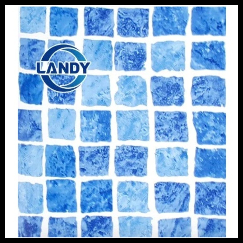 Пленка ПВХ Landy (Алькорплан) для бассейна (цвет - мозайка синяя евро, ширина = 1,80 м, армированная)