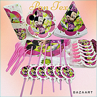 Набор одноразовой посуды для праздника "Минни Маус" (43в1)