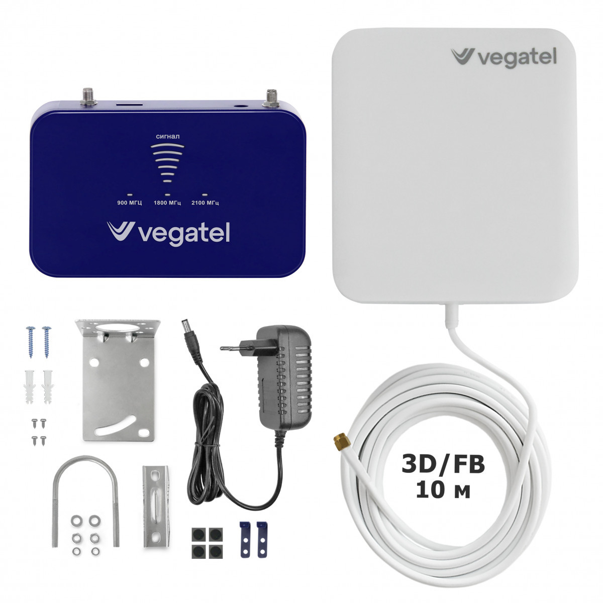 Усилитель сигнала сотовой связи 2G/3G/4G. 4 диапазонный, 60 Дб.