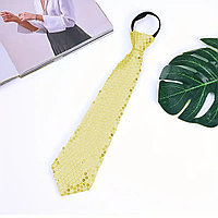 Галстук карнавальный с пайетками на замке желтый