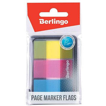 Закладки клейкие Berlingo, 45х20мм, 3 х 20 неоновых цветов, в диспенсере