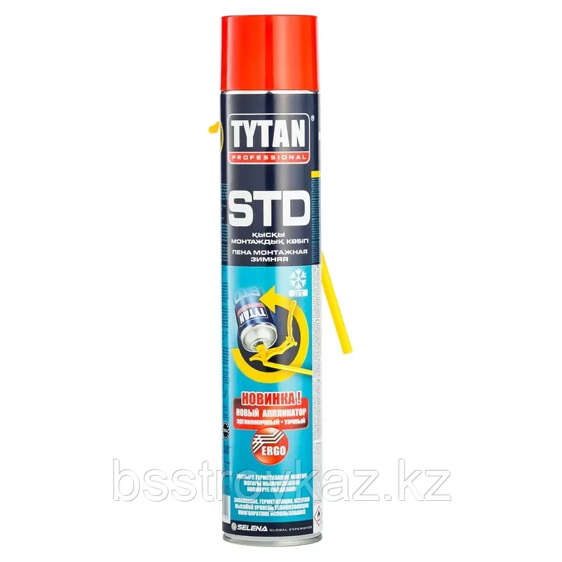 Пена полиуретановая монтажная TYTAN PROFESSIONAL STD ERGO O2 зимний желтый 750мл 10043965, фото 1