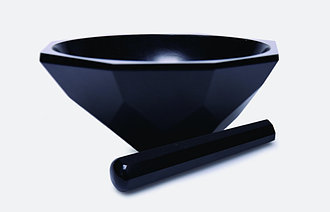 Ступка и пестик Isolab, агат, черный