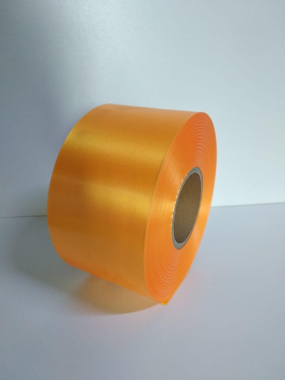 Лента полиэстер-сатин100мм*200м(Оранжевый), фото 1