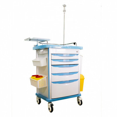 Столик медицинский (SMRA-1) (Реанимационный, анестезиологический, с инфузионной стойкой) Стандарт