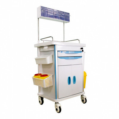 Столик медицинский (SMRA-2) (Реанимационный, анестезиологический, с навесной полкой) Стандарт