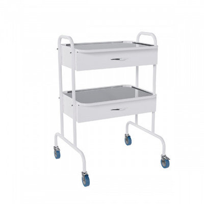 Столик медицинский (SMM-2n-2m-v) (Манипуляционный, 2 нерж. полки, 2 ящика(верх-низ) - металл) Стандарт