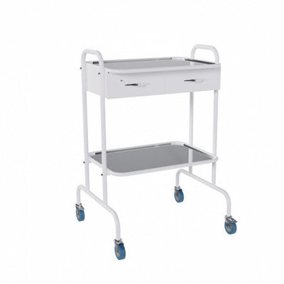 Столик медицинский (SMM-2n-2m) (Манипуляционный, 2 нерж. полки, 2 ящика - металл) С замком