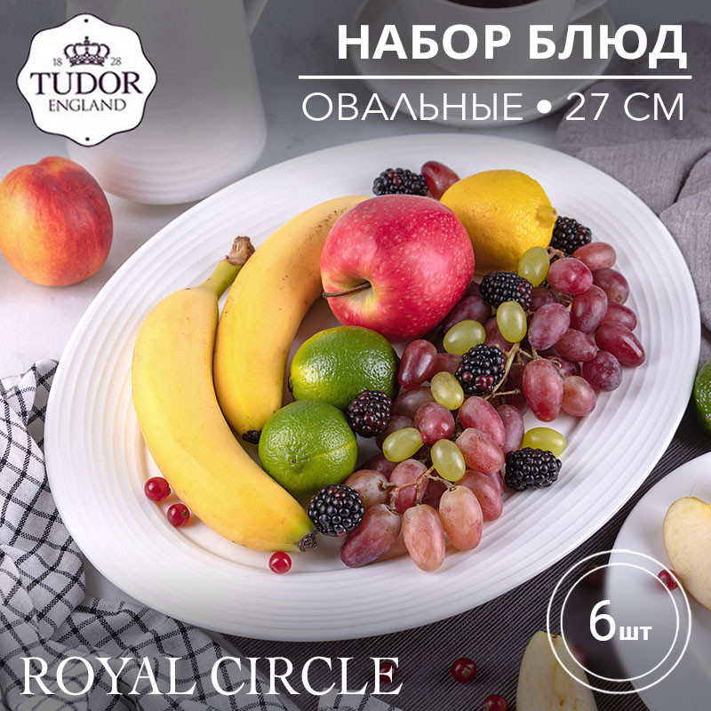 Блюдо овальное 27 см Royal Circle TU2306-2 (набор 6шт) TUDOR