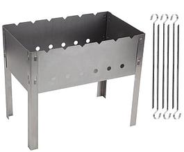 Мангал ECOS 400х240х350х0,5мм разборный с 6 шампурами 182542