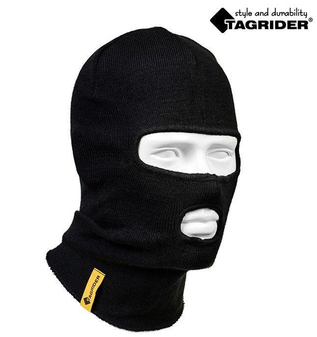 Шапка-маска Tagrider Expedition 3015  2 отверстия , вязанная черная
