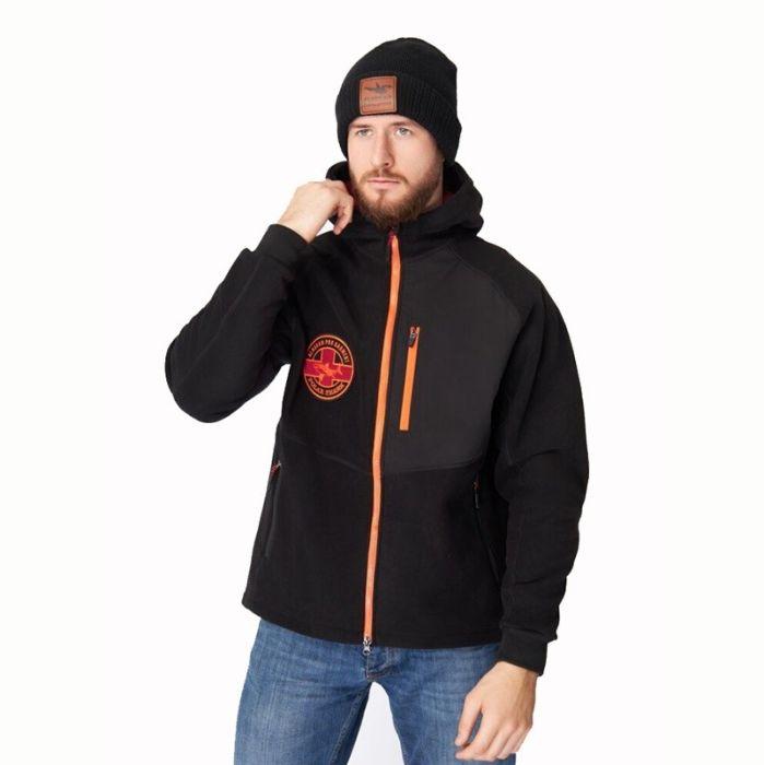 Куртка флисовая Alaskan Polar Shark windstopper с капюшоном чёрная M