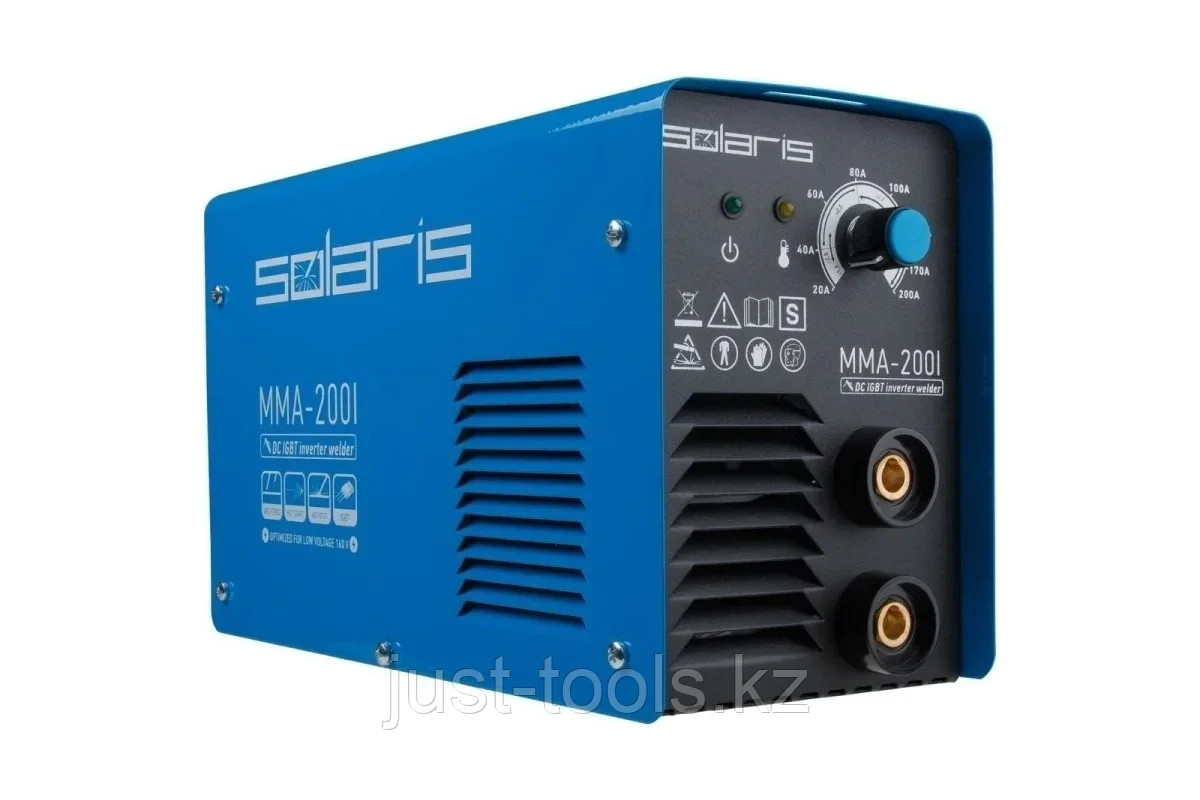 SOLARIS Инвертор сварочный SOLARIS MMA-200I (230В; 20-200 А; 70В; электроды диам. 1.6-4.0 мм; вес 3.4 кг)