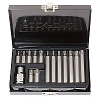 ROCKFORCE Набор бит TORX с битодержателем,15пр. 1/2"(L: 30/75мм; Т20,Т25,Т30,Т40,Т45,Т50,Т55) 27210