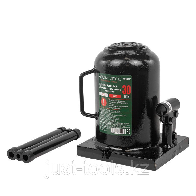 ROCKFORCE Домкрат бутылочный 30т низкопрофильный (высота подхвата - 230мм, высота подъема - 360мм, ход штока -, фото 1