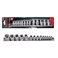 ROCKFORCE Набор головок E-профиль 14 предметов 1/4"&3/8"&1/2"(1/4":E4-Е8, 3/8":Е10-Е12, Е14; 1/2":Е16,Е18,Е20,