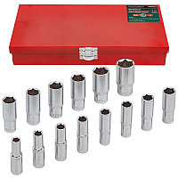 ROCKFORCE Набор головок глубоких 14 предметов 1/2" в мет.кейсе 11853 RF-4143-5