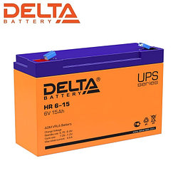 Аккумулятор Delta HR 6-15 (6V / 15 Ah | Длина, мм 151 | Ширина, мм 50 | Высота, мм 94 )