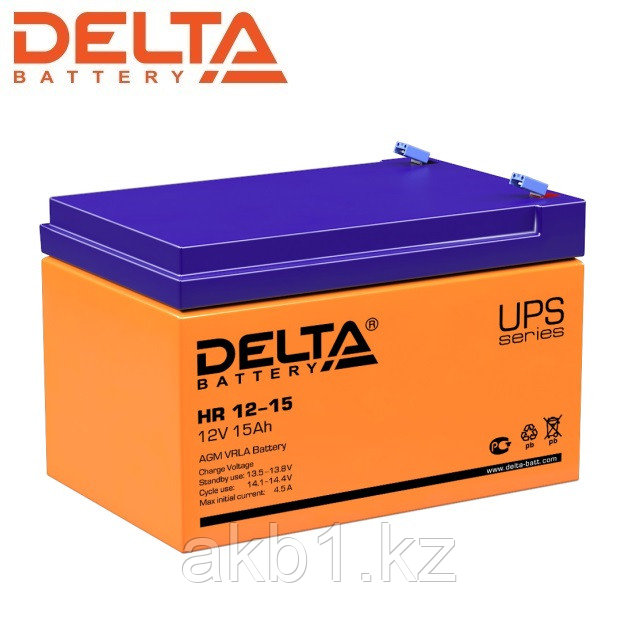 Аккумулятор Delta HR 12-15 (12V / 15 Ah | Длина, мм 151 | Ширина, мм 98 | Высота, мм 95 )