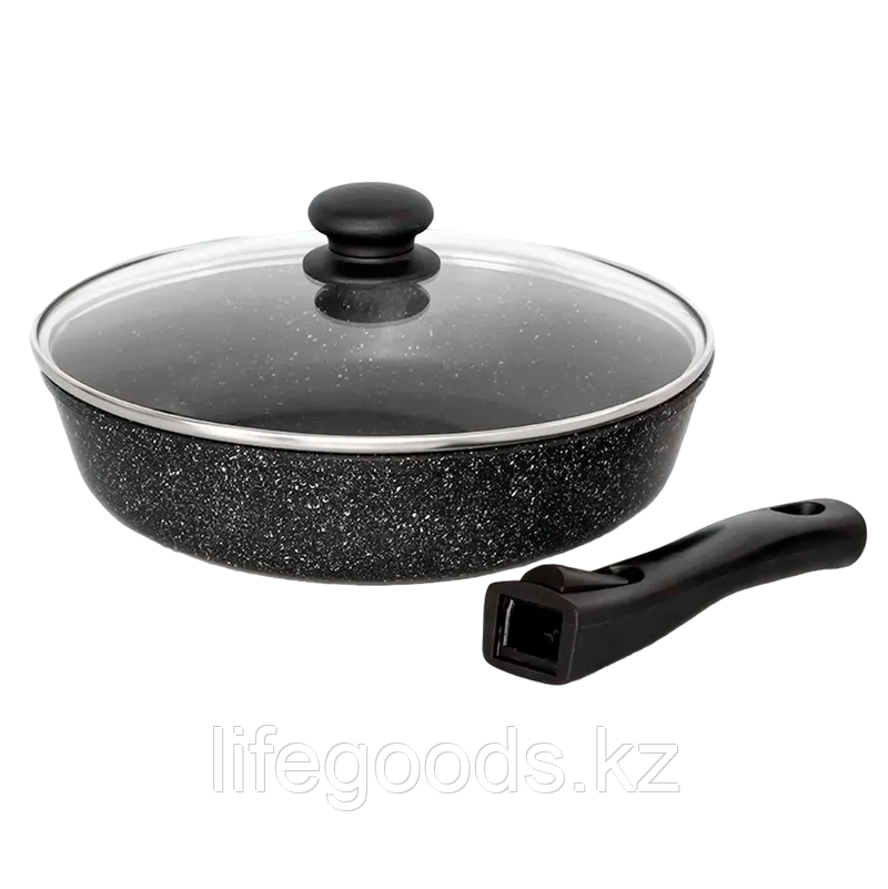 Сковорода с крышкой и съёмной ручкой 26 см MR77026